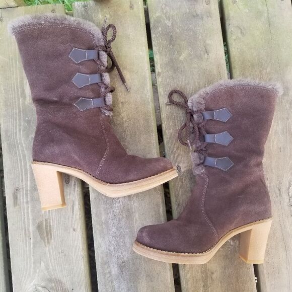 Pajar Sasha Heeled Ghillie Lace Up Tall Boots - Picture 4 of 9